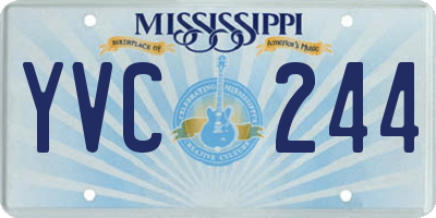 MS license plate YVC244