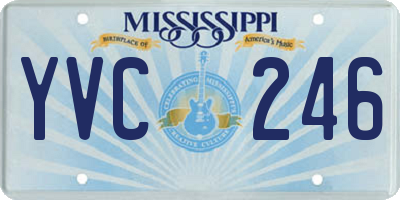 MS license plate YVC246