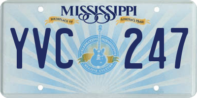 MS license plate YVC247