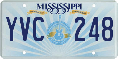 MS license plate YVC248