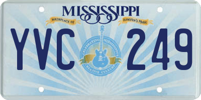 MS license plate YVC249