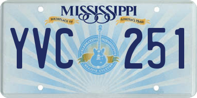 MS license plate YVC251