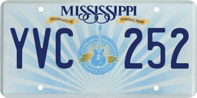 MS license plate YVC252