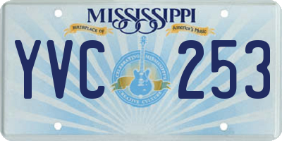 MS license plate YVC253