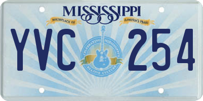 MS license plate YVC254