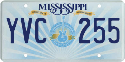 MS license plate YVC255