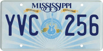 MS license plate YVC256