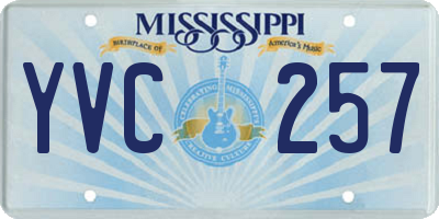 MS license plate YVC257