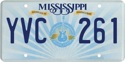 MS license plate YVC261