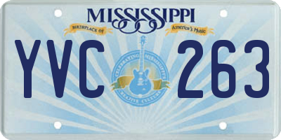 MS license plate YVC263