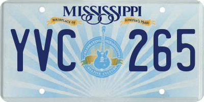 MS license plate YVC265