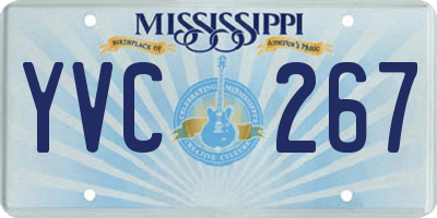 MS license plate YVC267