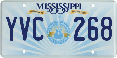 MS license plate YVC268