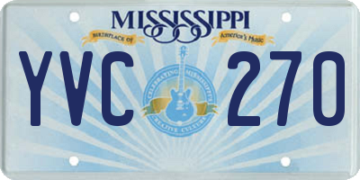 MS license plate YVC270