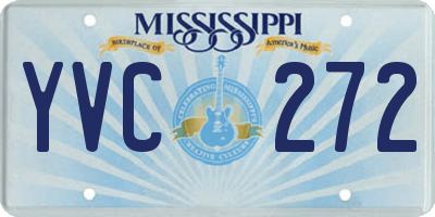MS license plate YVC272