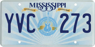 MS license plate YVC273