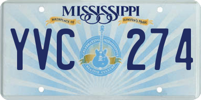 MS license plate YVC274