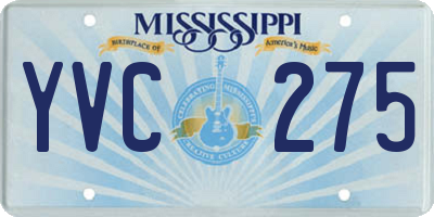 MS license plate YVC275