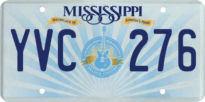 MS license plate YVC276