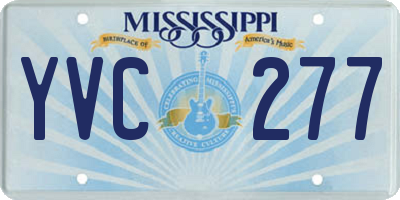 MS license plate YVC277