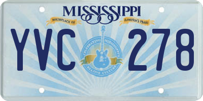 MS license plate YVC278