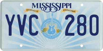 MS license plate YVC280