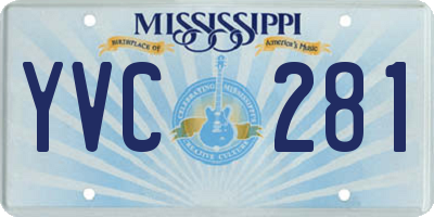 MS license plate YVC281