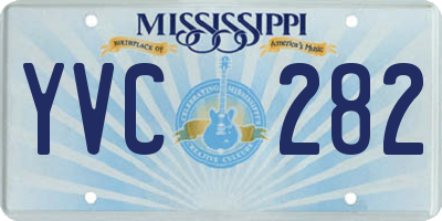MS license plate YVC282