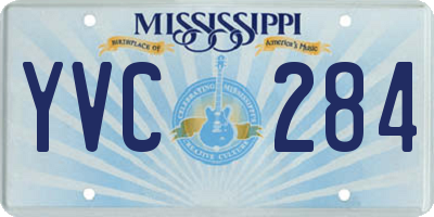 MS license plate YVC284