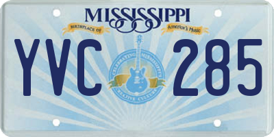 MS license plate YVC285
