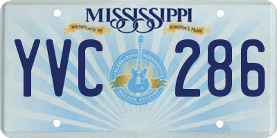 MS license plate YVC286