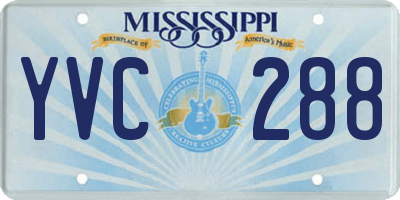 MS license plate YVC288