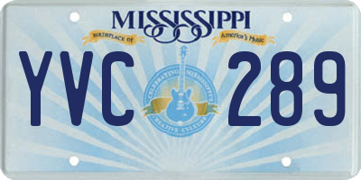 MS license plate YVC289