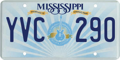 MS license plate YVC290