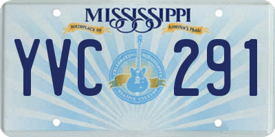 MS license plate YVC291
