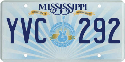 MS license plate YVC292