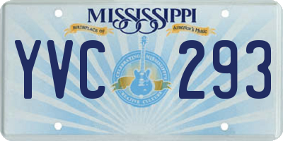 MS license plate YVC293