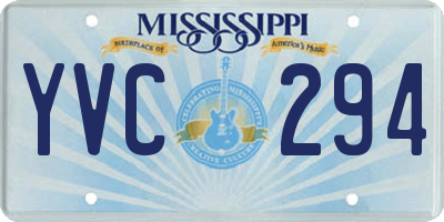 MS license plate YVC294