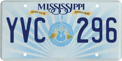 MS license plate YVC296