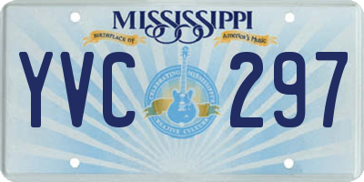 MS license plate YVC297