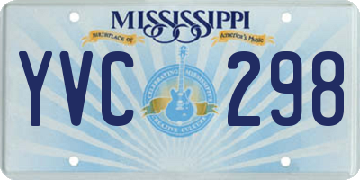 MS license plate YVC298