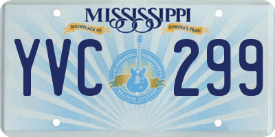 MS license plate YVC299
