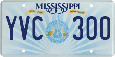 MS license plate YVC300