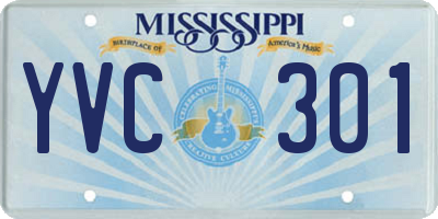 MS license plate YVC301