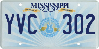 MS license plate YVC302