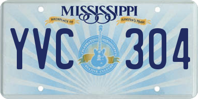 MS license plate YVC304