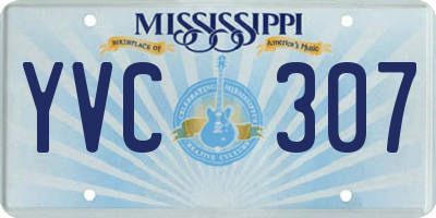 MS license plate YVC307