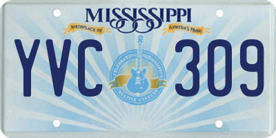 MS license plate YVC309