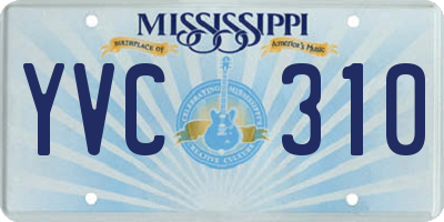 MS license plate YVC310