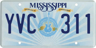 MS license plate YVC311